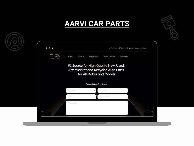 Website Design for Aarvi car parts